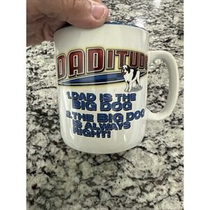 BIG DOG Jumbo Extra-Large 30oz Mug  Dad Daditude Blue & White Fathers Day Gift